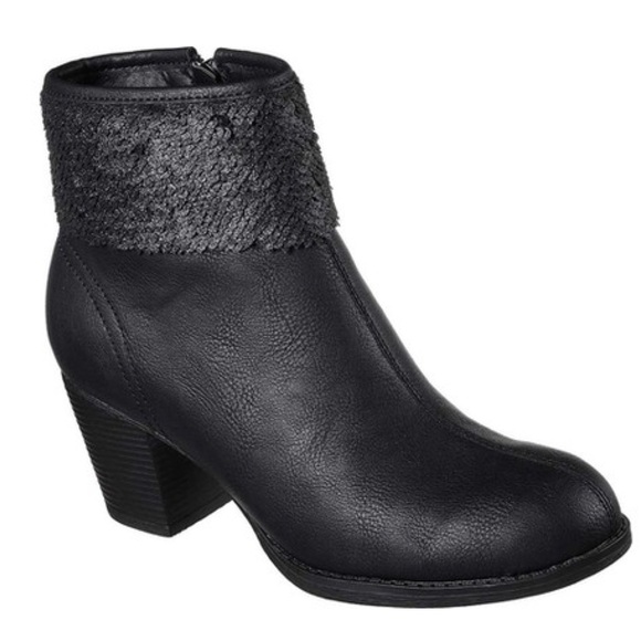 skechers black ankle boots